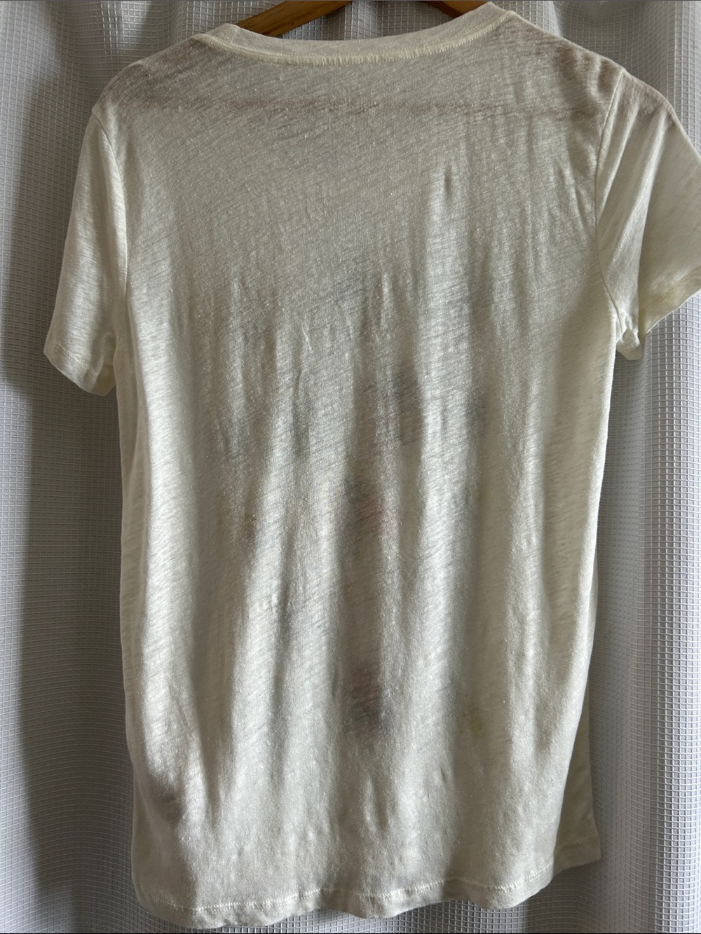 J. Crew Beige Short Sleeve Linen Tee with Colorful Bee Print, Oversized Small, - Picture 6 of 6